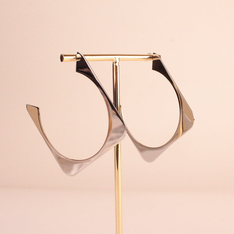 Pendientes Aro Rectángulo Plata