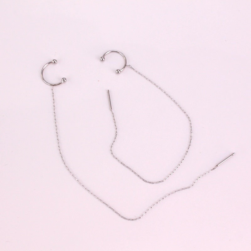 Earcuff Cadena Plata