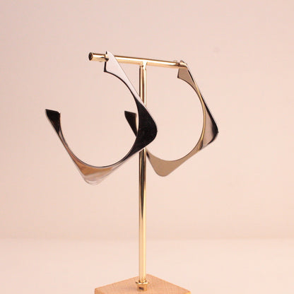 Pendientes Aro Rectángulo Plata