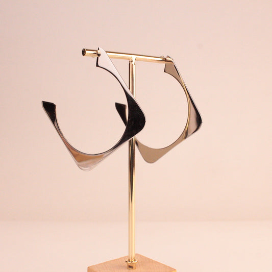 Pendientes Aro Rectángulo Plata