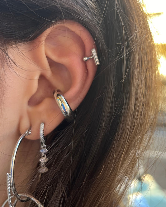 Earcuff Round Plata