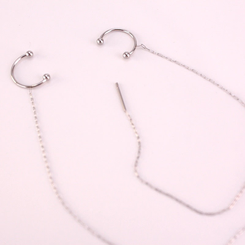 Earcuff Cadena Plata
