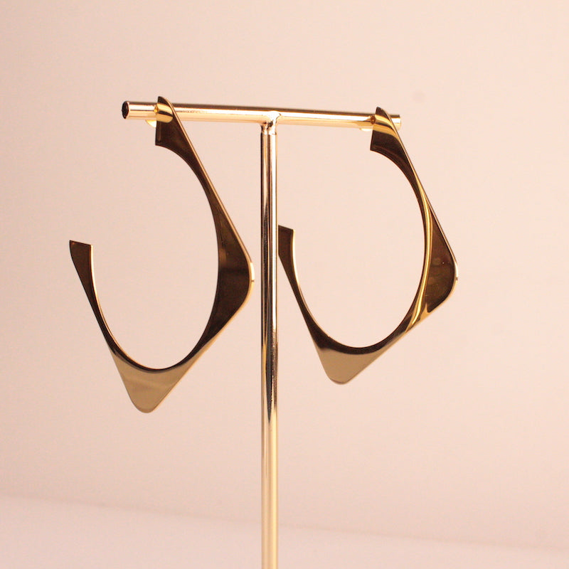 Pendientes Aro Rectángulo Oro