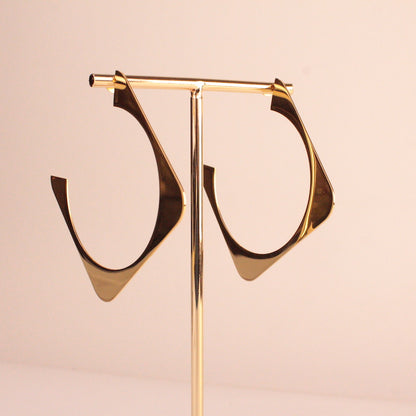 Pendientes Aro Rectángulo Oro