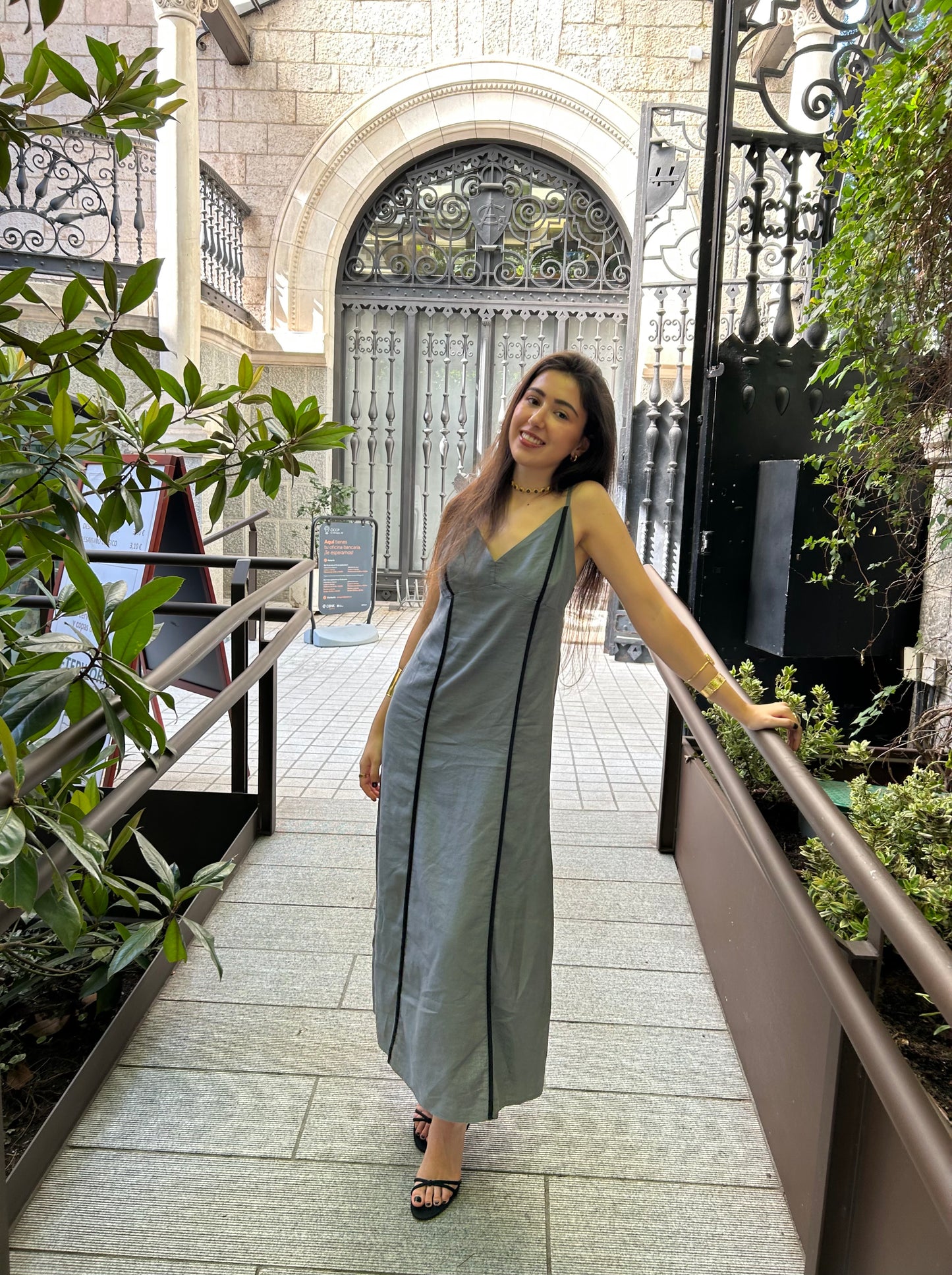 Vestido lino Zahara gris