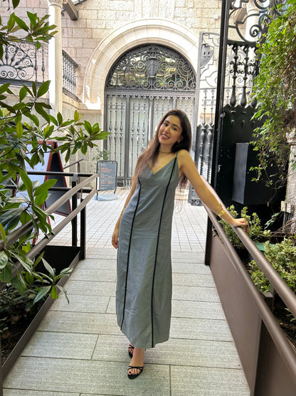 Vestido lino Zahara gris