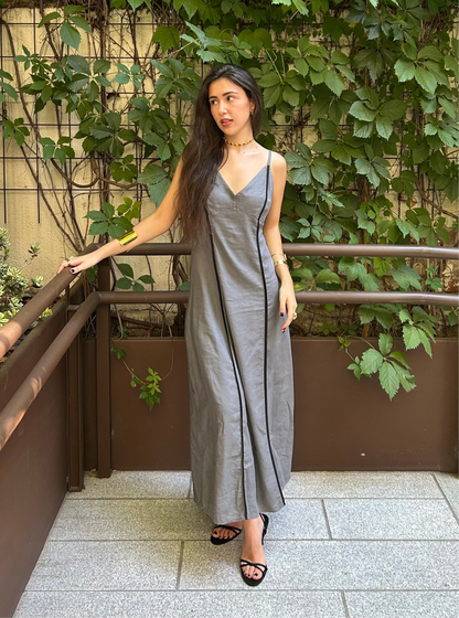 Vestido lino Zahara gris