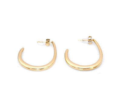 Silver Oval Hoop Earrings