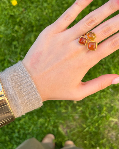 Anillo triple piedra Vibrant