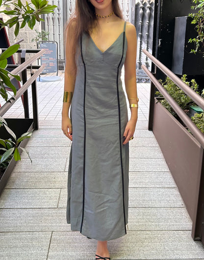 Vestido lino Zahara gris