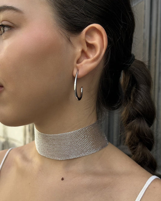 Pendientes Aro Oval Plata