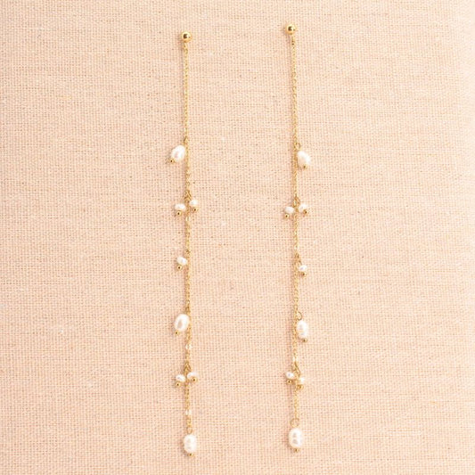 Pendientes Cascada perlas oro